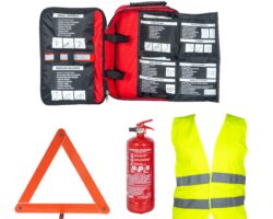 Τσάντα πρώτων βοηθειών (DIN13164) με σετ πυροσβεστήρα 2Kg
